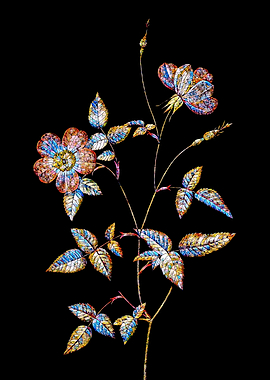 Stained Glass Rose Flower