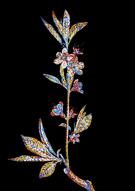 Rainbow Mosaic Flower Art