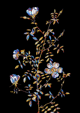 Stained Glass Rose Flower