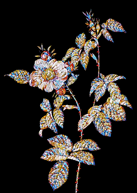 Stained Glass Rose Flower