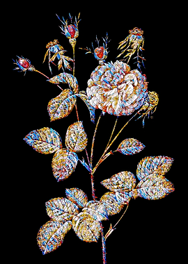 Stained Glass Rose Flower