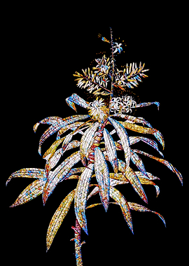 Rainbow Mosaic Flower Art