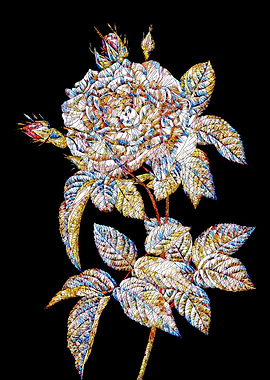 Stained Glass Rose Flower