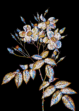 Stained Glass Rose Flower