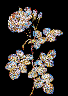 Stained Glass Rose Flower