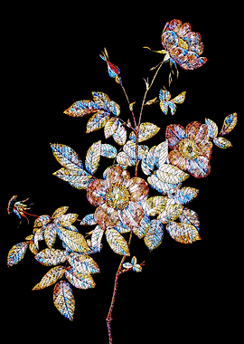 Stained Glass Rose Flower