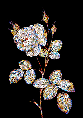 Stained Glass Rose Flower