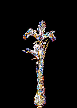 Stained Glass Iris on Noir