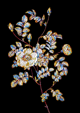 Stained Glass Rose Flower