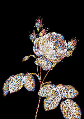 Stained Glass Rose Flower