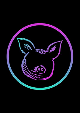 Neon Pig Animal 6