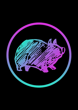 Neon Pig Animal 8