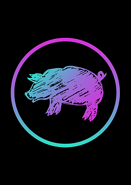 Neon Pig Animal 3