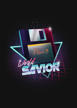 Retro Wave Floppy Disk