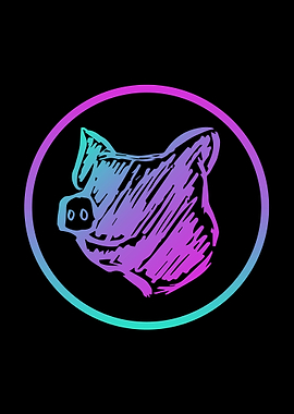 Neon Pig Animal 7
