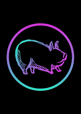 Neon Pig Animal 1