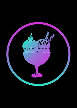Neon Ice Cream Food 3