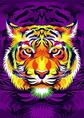 colorful Tiger Head