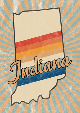 Indiana State Retro Style