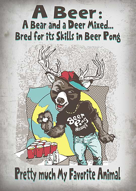 Beer Pong Bear Deer