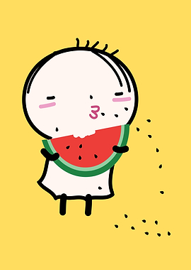 Oniong enjoy watermelon