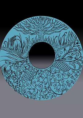 Round nature illustration