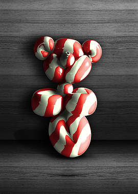 Candy Cane Teddy Balloon