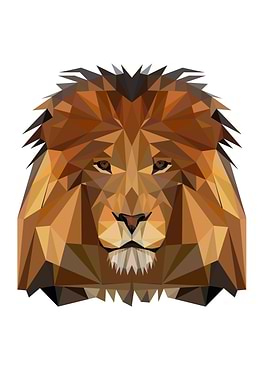 low poly lion
