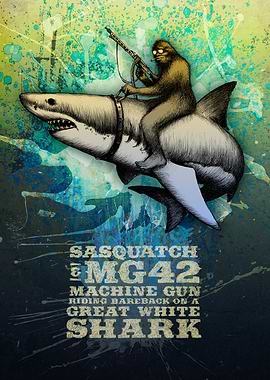 Sasquatch riding bareback