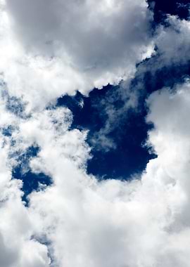 Summer blue skyscape print