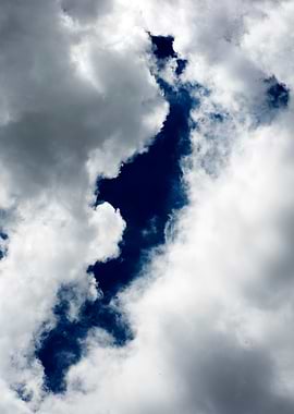 Summer blue skyscape print