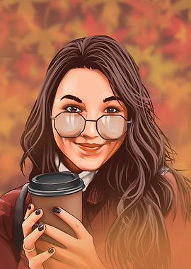 fall season portrait girl