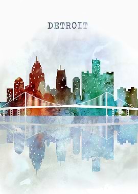 Detroit Michigan Skyline