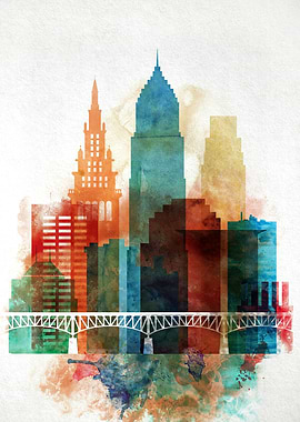 Cleveland Ohio Skyline