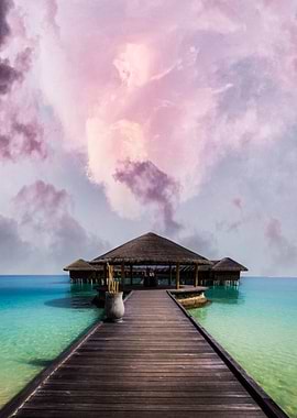 Purple Cloud On The Beach