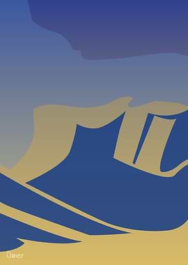 Blue and Gold Landscape