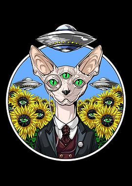 Psychedelic Sphynx Cat