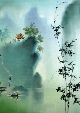 Vietnamese silk paintings