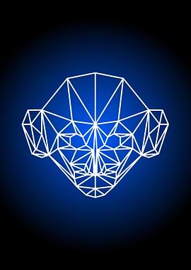 polygonal monkey head