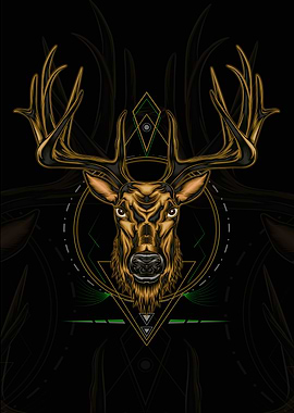 Deer head illustration ser