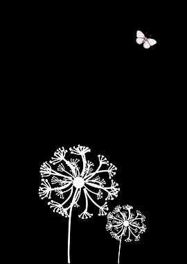 Dandelions with Butterfly