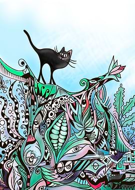 Black Cat on Hot tin roof