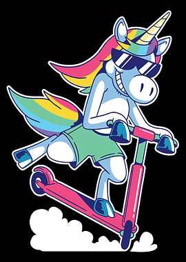 Unicorn With Scooter