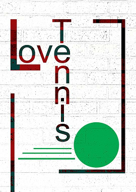 Love tennis word art