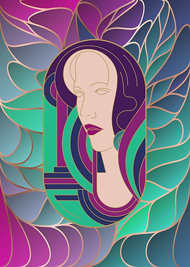 Art Deco Lady Green