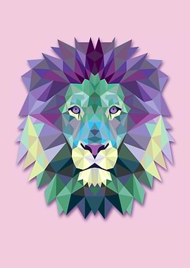 Polygonal lion head