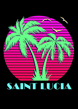 Saint Lucia Pink Sunset