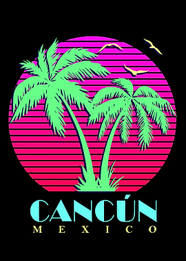 Cancun Mexico Pink Sunset