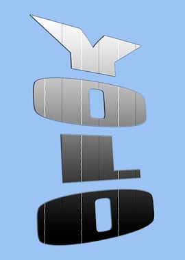 Yolo text design trendy