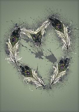 Peacock Wall Art Heart
